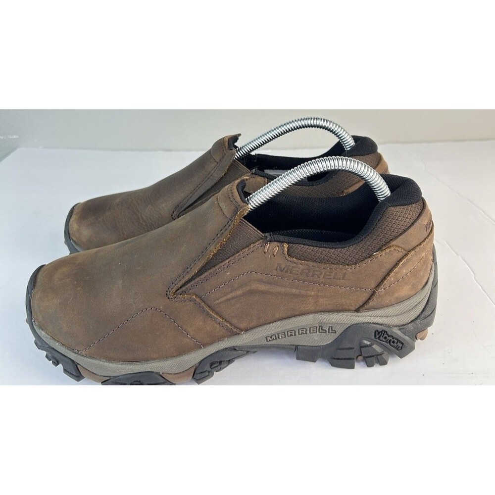 Men's Merrell Moab Adventure Moc Slip-On Hiking Shoe Brown Leather * J91837 8